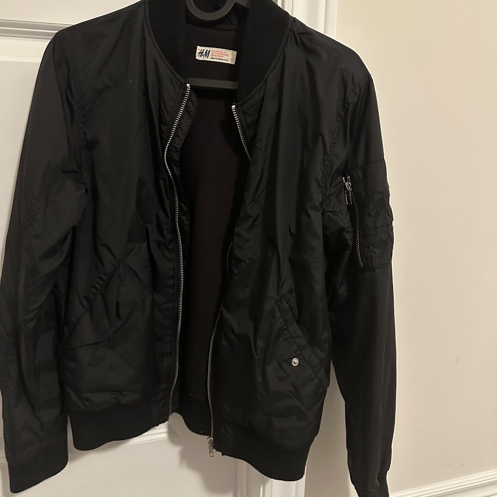 H&M Classic Black Bomber Jacket